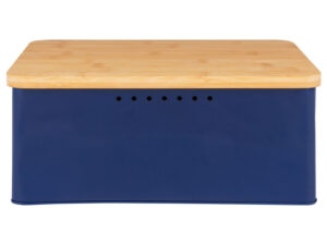 ERNESTO® Chlebník s bambusovým víkem (modrá)