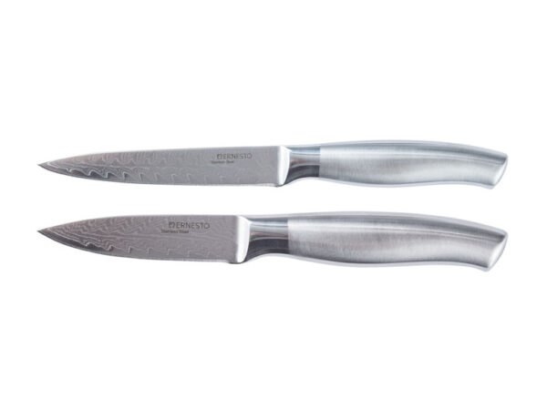 ERNESTO® Kuchyňský nůž z damascenské oceli (nůž na zeleninu s nerezovou rukojetí)