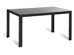 LIVARNO home Hliníkový stůl se skleněnou deskou Houst (hliník#obdélníkový#bezpečnostní sklo#zahradní stůl#4 osoby)
