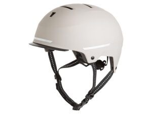 CRIVIT Městská cyklistická helma s koncovým svě (krémová M/L)